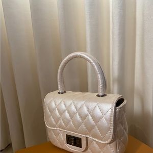fashion nova mini quilt ivory bag